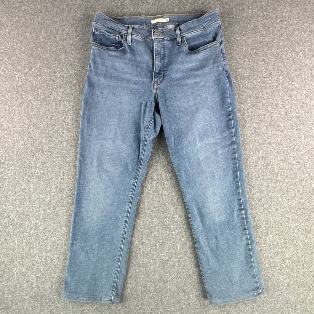 Levis Jeans Womens 33 314 Shaping Straight Blue Medium Wash Denim